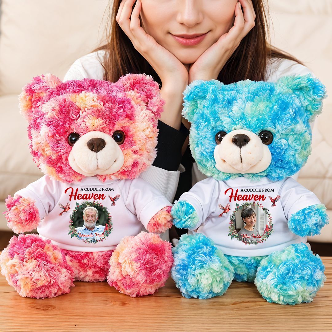 A Cuddle From Heaven - Teddy Bear With Personalized Photo Shirt