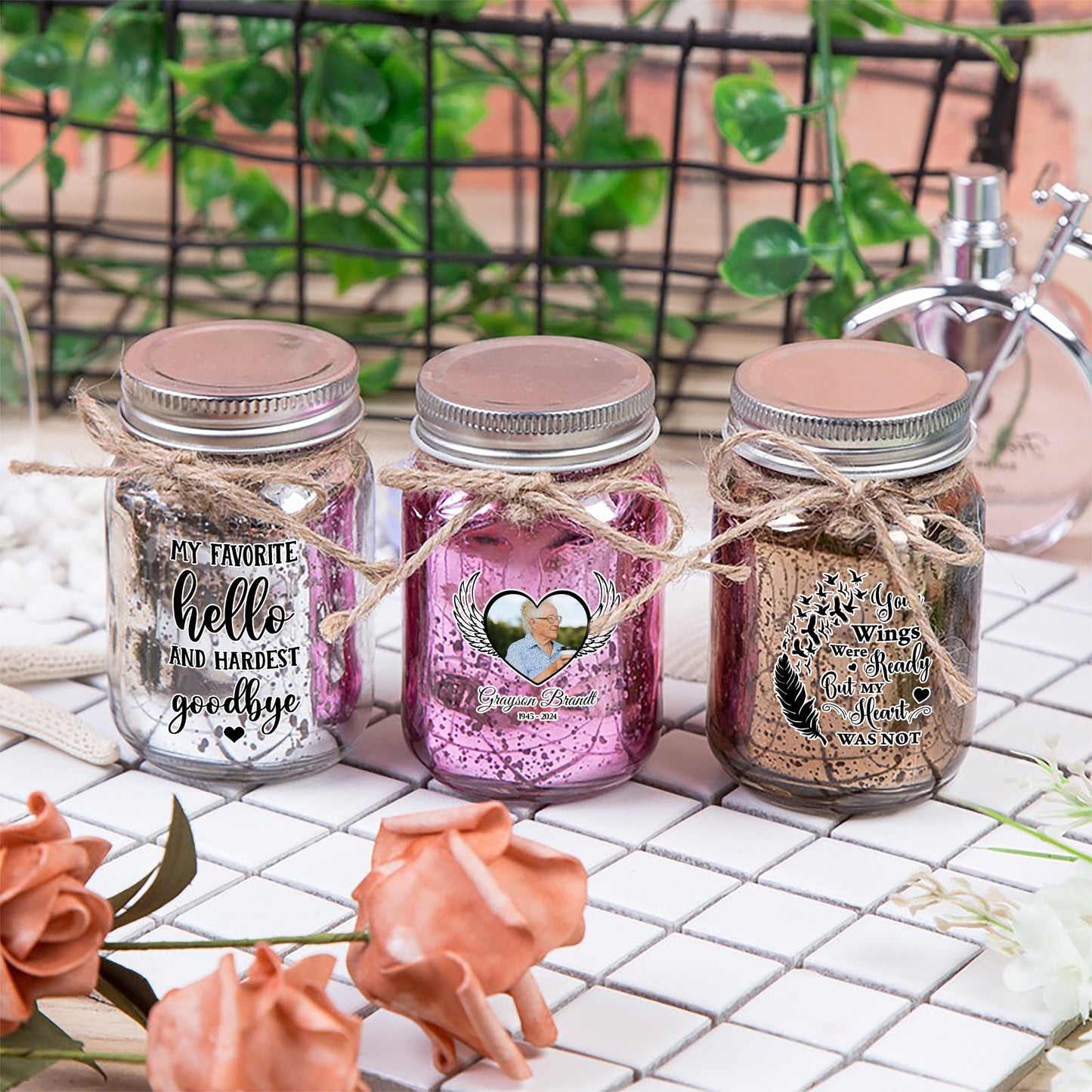 I am Always With You Memorial Jar Light - Personalized Mason Jar Light
