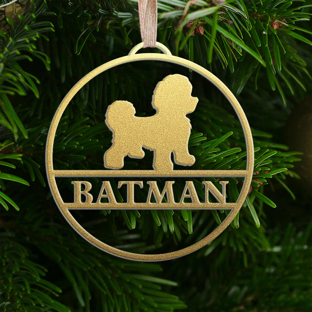 Dog Breed Shape Metal Ornaments - Custom Dog Christmas Tree Ornaments - Stainless Steel Ornament