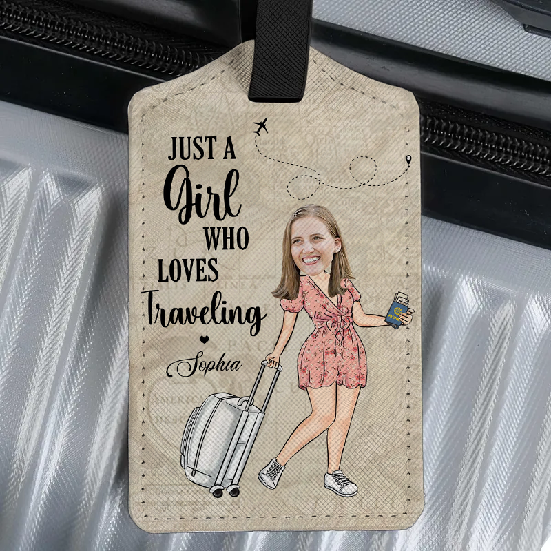 Personalized Luggage Tag - Luggage Bag Tags - Just a Girl Who Loves Traveling