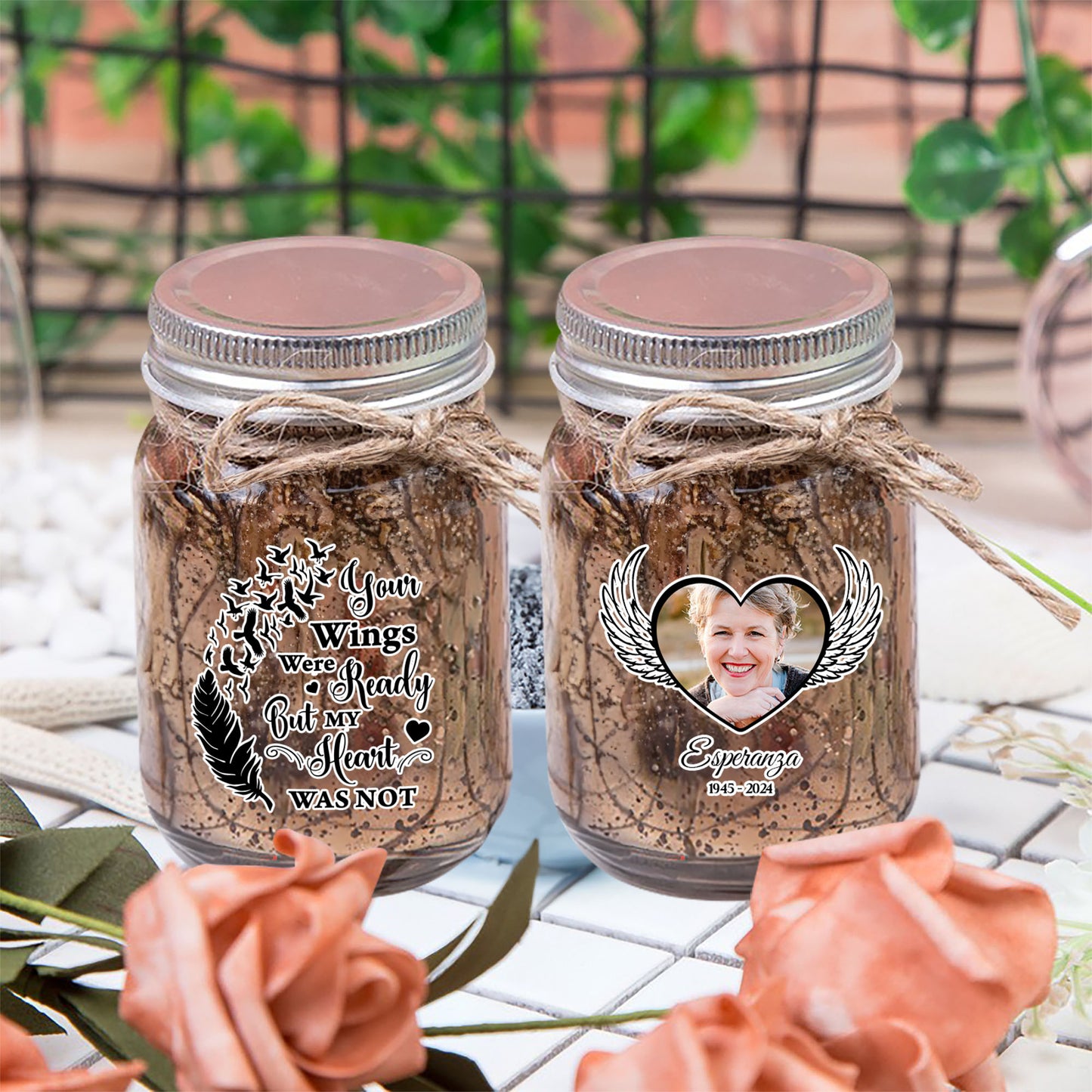 I am Always With You Memorial Jar Light - Personalized Mason Jar Light