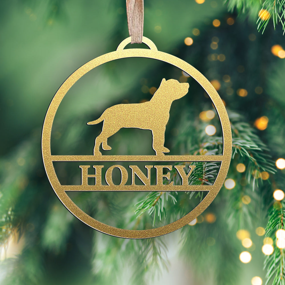 Dog Breed Shape Metal Ornaments - Custom Dog Christmas Tree Ornaments - Stainless Steel Ornament
