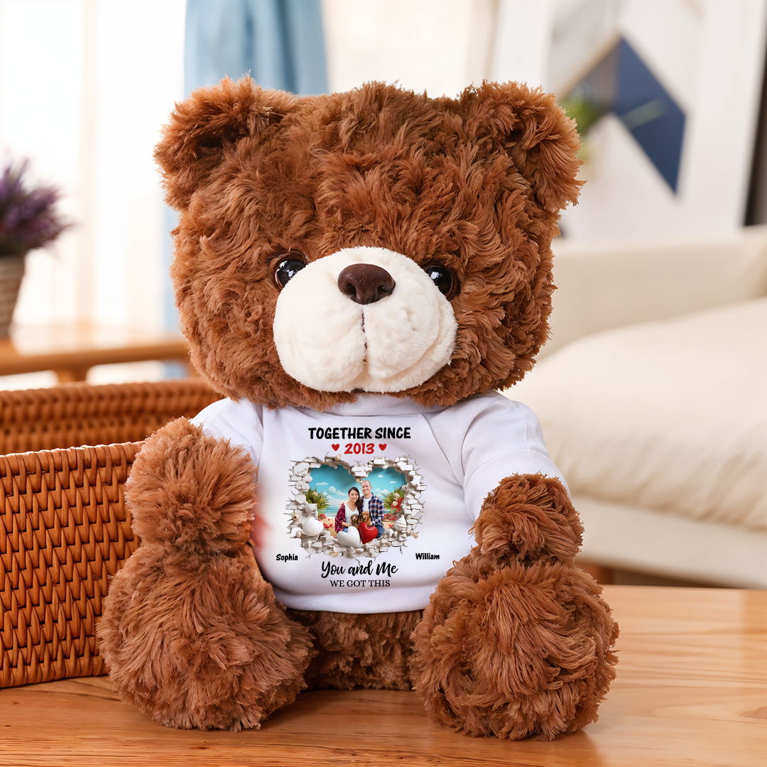 You And Me We Got This - Teddy Bear With Personalized Photo Shirt