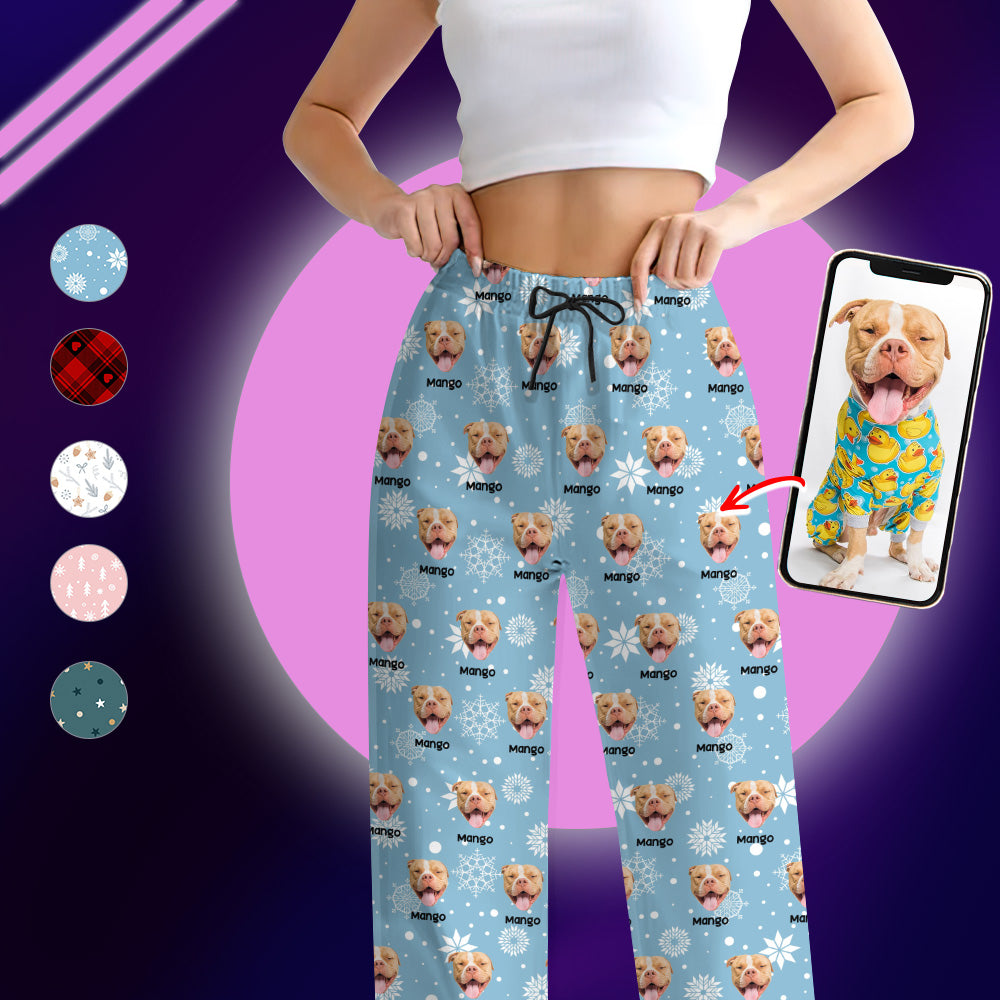 Custom Photo Name Pajamas Set - Personalize Christmas Pajamas SleepShirt - Matching Pajamas