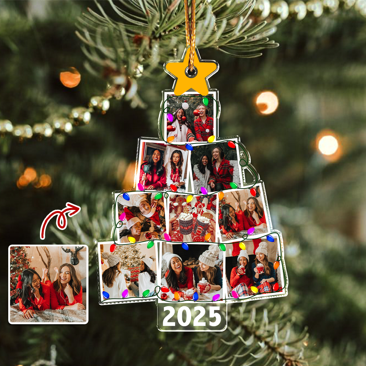 Funny Christmas Tree Photo - Personalized Custom Acrylic Ornament