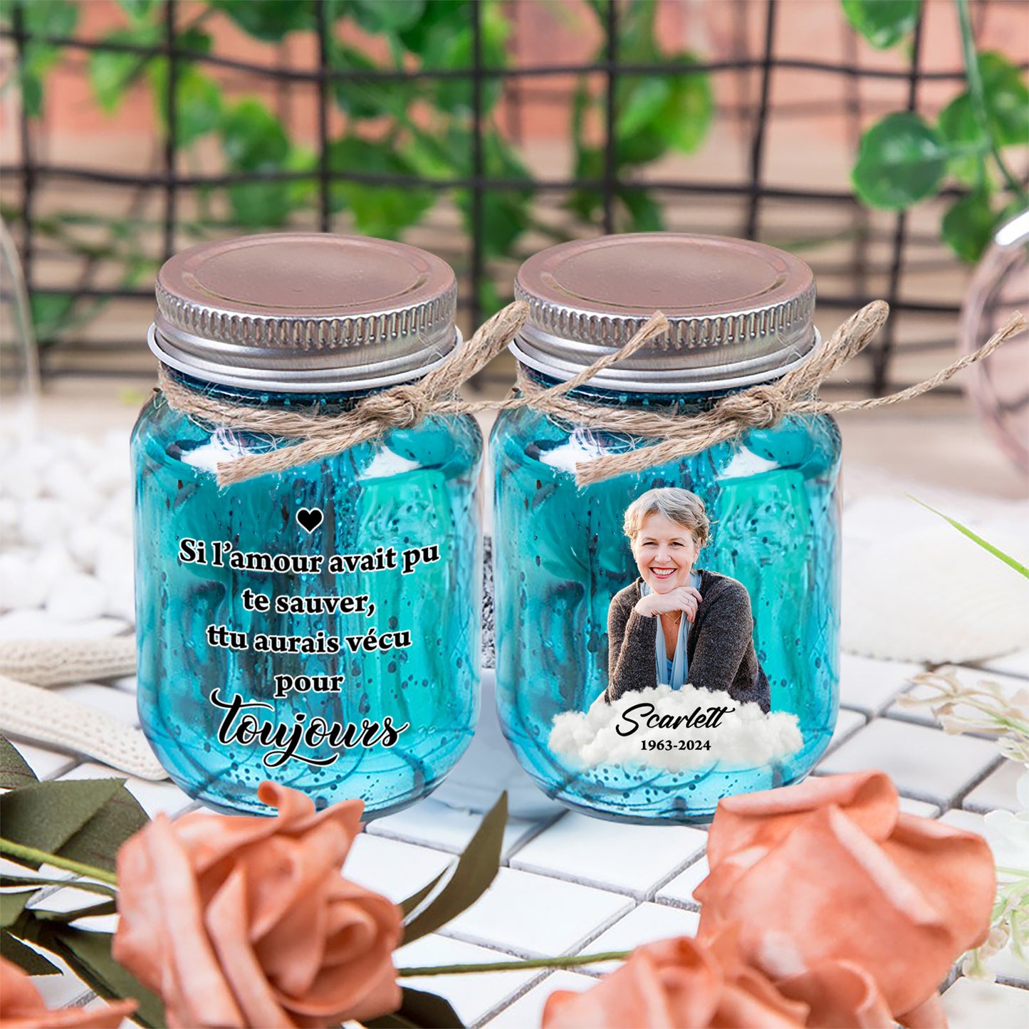 Personalized Mason Jar Light - Memorial Gifts for Family Members
