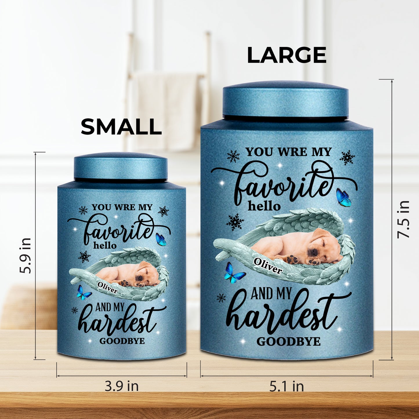 You Were My Favorite Hello and My Hardest Goodbye - Keepsake Urn for Ashes - Stainless Steel Urns