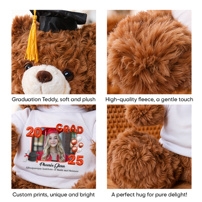 2025 Grad Bear With Cap - Teddy Bear With Personalized Shirt