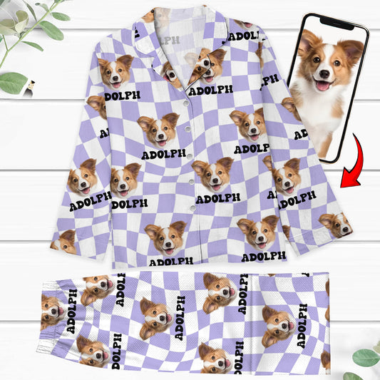 Custom Photo Christmas Pajamas - Plaid Family Christmas Pajamas - Matching Christmas Pajamas Set