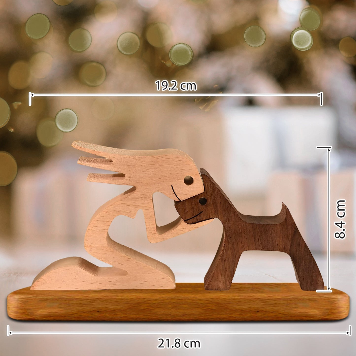 Personalized Custom Wooden Pet Carvings With Base - Wooden Puzzle With Custom Name - Carved Wood Decor