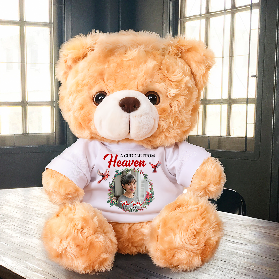 A Cuddle From Heaven - Teddy Bear With Personalized Photo Shirt