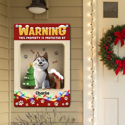 Professionally Protected By Dogs - Personalized Custom Metal Sign