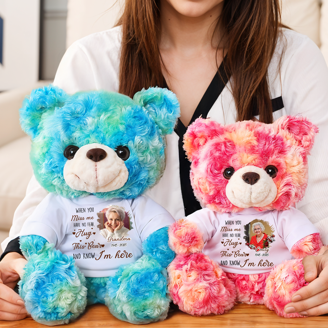 A Hug From Heaven - Teddy Bear With Personalized Photo Shirt