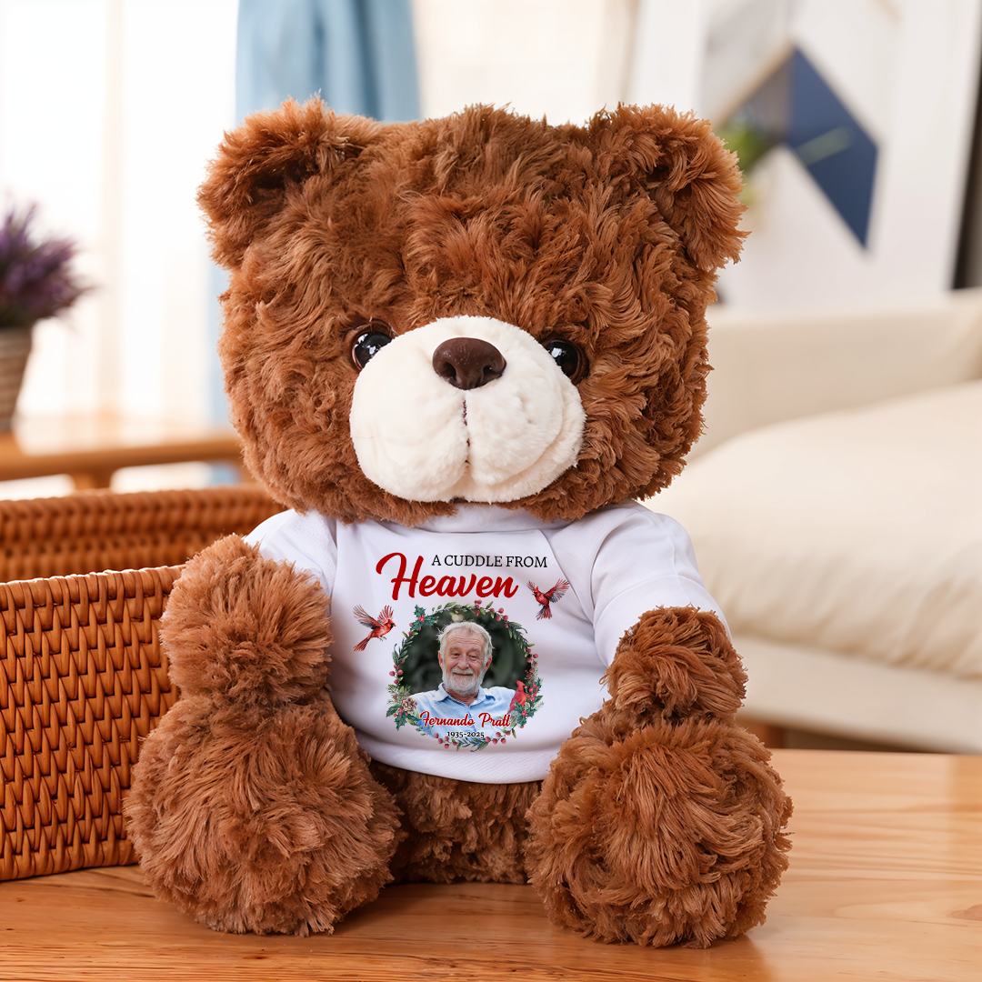 A Cuddle From Heaven - Teddy Bear With Personalized Photo Shirt