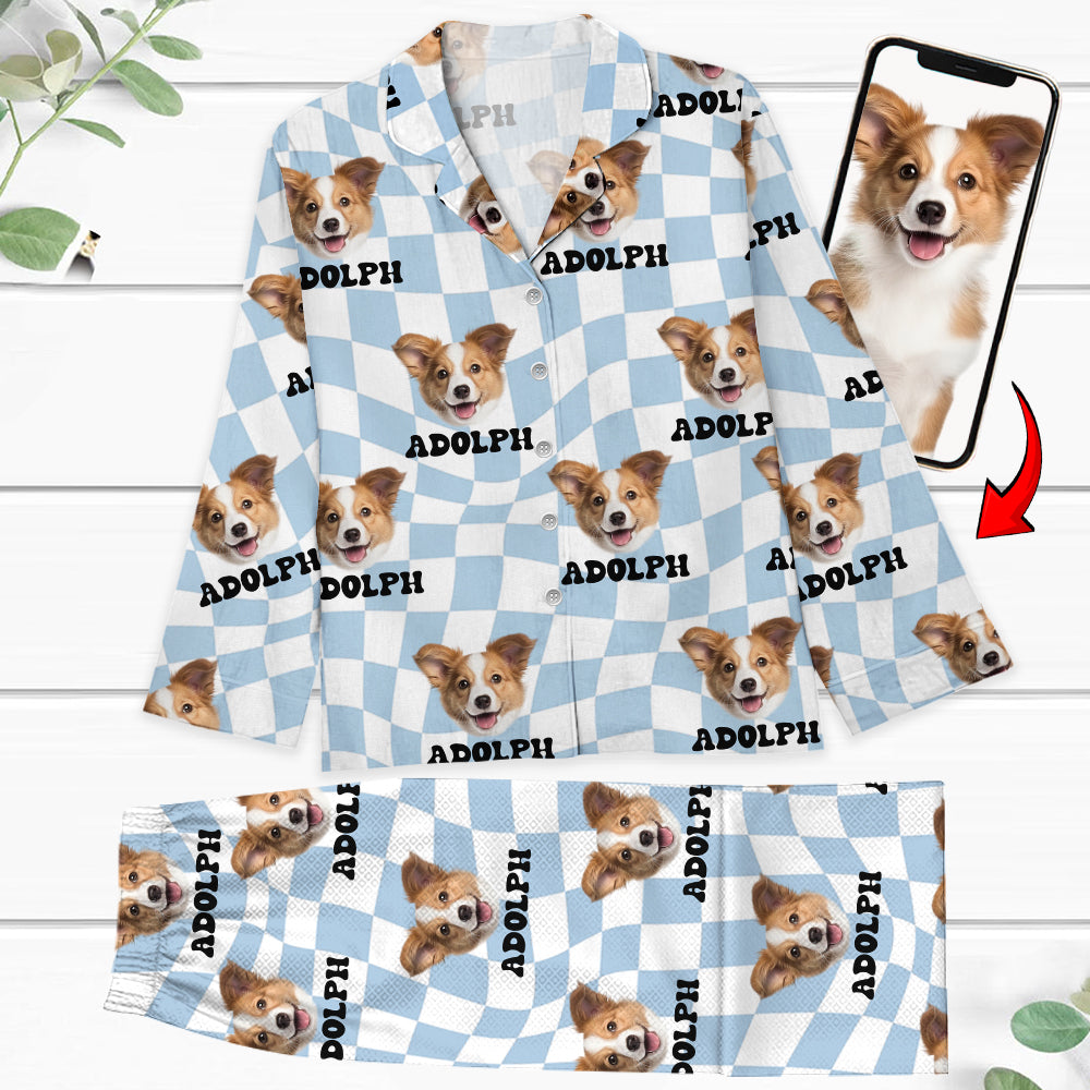 Custom Photo Christmas Pajamas - Plaid Family Christmas Pajamas - Matching Christmas Pajamas Set