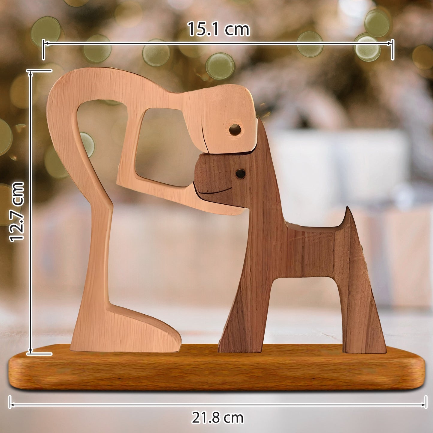 Personalized Custom Wooden Pet Carvings With Base - Wooden Puzzle With Custom Name - Carved Wood Decor