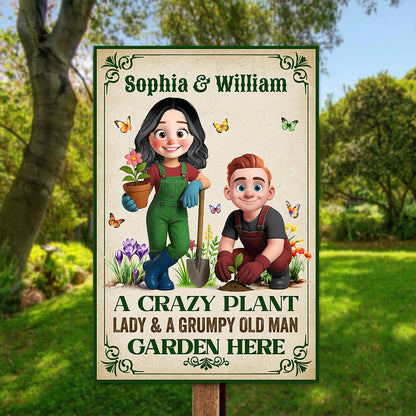 A Crazy Plant Lovers Live Here - Personalized Custom Metal Sign