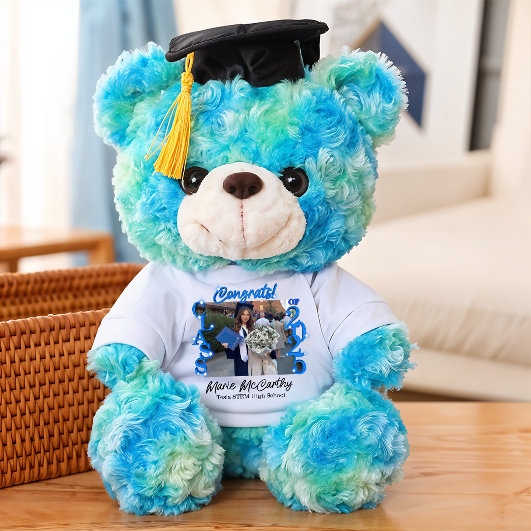Class Of 2025 Graduate Bear With Cap - Teddy Bear With Personalized Shirt