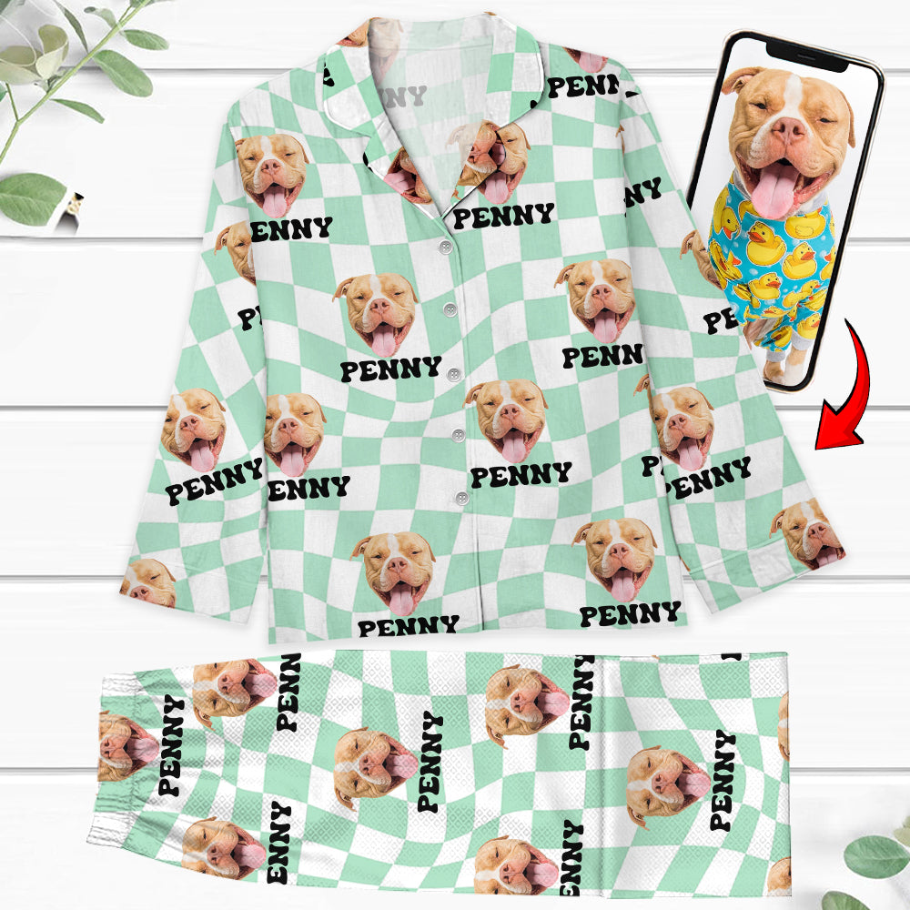 Custom Photo Christmas Pajamas - Plaid Family Christmas Pajamas - Matching Christmas Pajamas Set