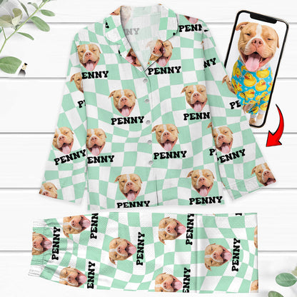 Custom Photo Christmas Pajamas - Plaid Family Christmas Pajamas - Matching Christmas Pajamas Set