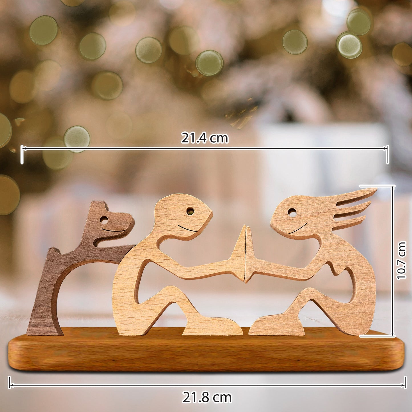 Personalized Custom Wooden Pet Carvings With Base - Wooden Puzzle With Custom Name - Carved Wood Decor