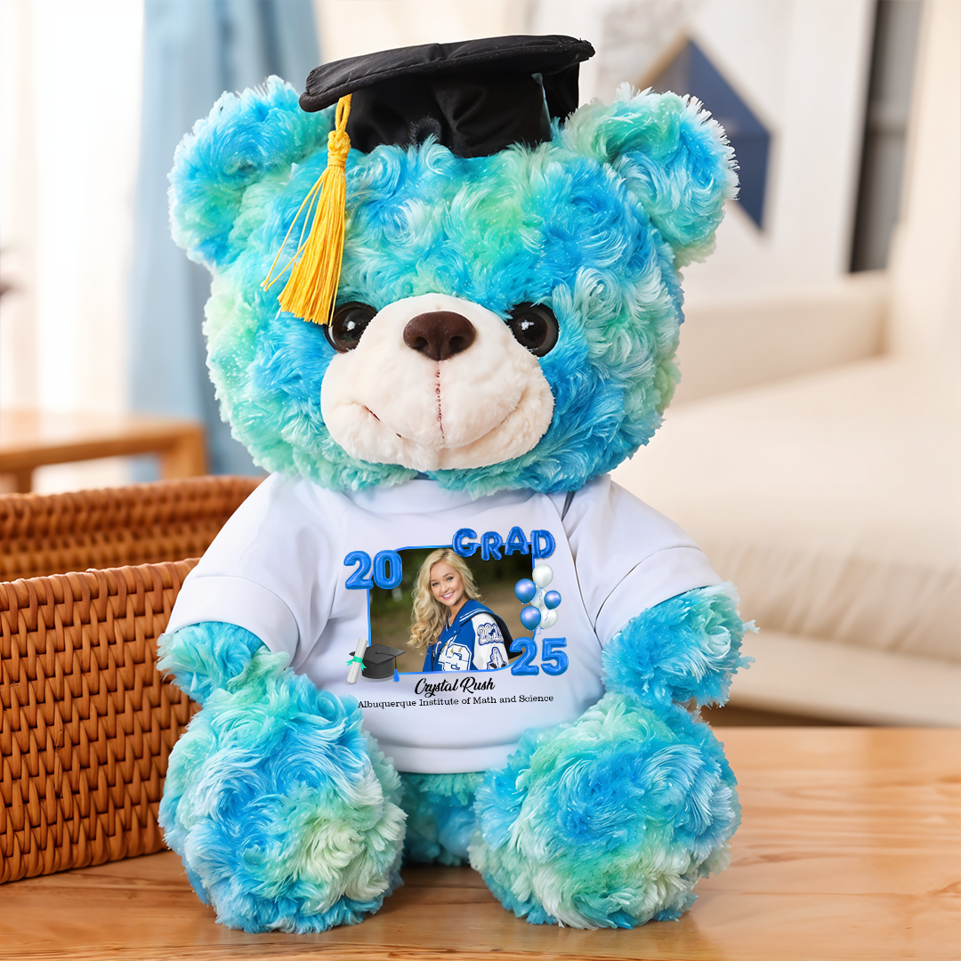 2025 Grad Bear With Cap - Teddy Bear With Personalized Shirt
