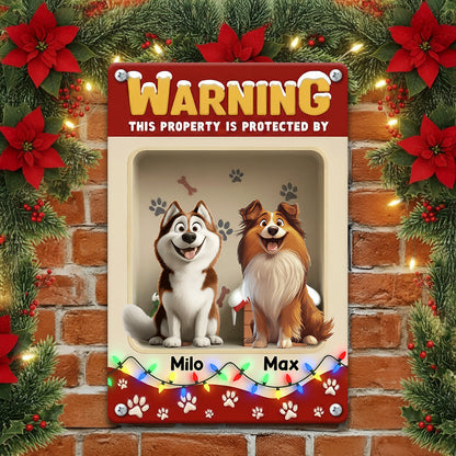 Professionally Protected By Dogs - Personalized Custom Metal Sign