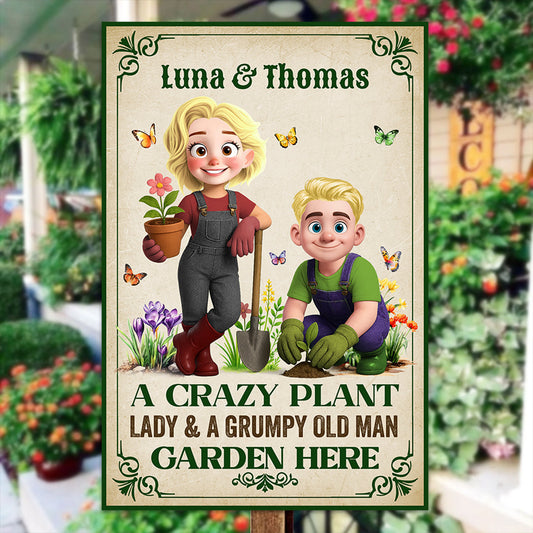 A Crazy Plant Lovers Live Here - Personalized Custom Metal Sign