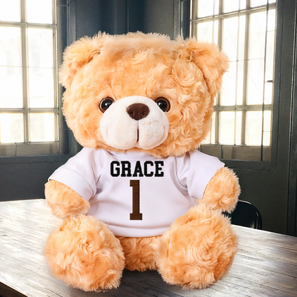 Custom Embroidery Name  - Teddy Bear With Personalized Photo Shirt