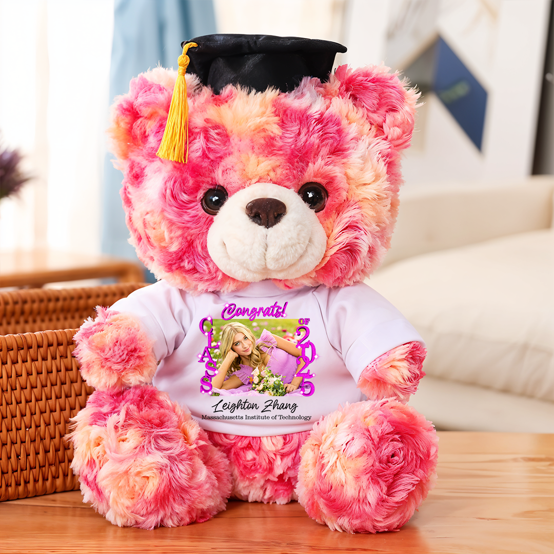 Class Of 2025 Graduate Bear With Cap - Teddy Bear With Personalized Shirt