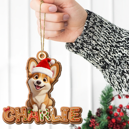 Custom Dog Name Cookies Alphabet Merry Christmas - Wood Ornament 2 Layered