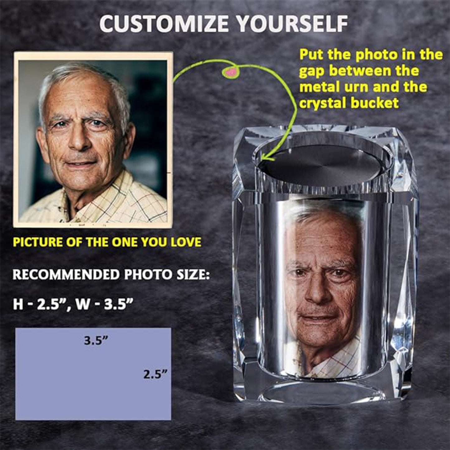 Small Cremation Crystal Urn - Keepsake Memorial and Funeral Urns - Decorative Urns for Loved Ones