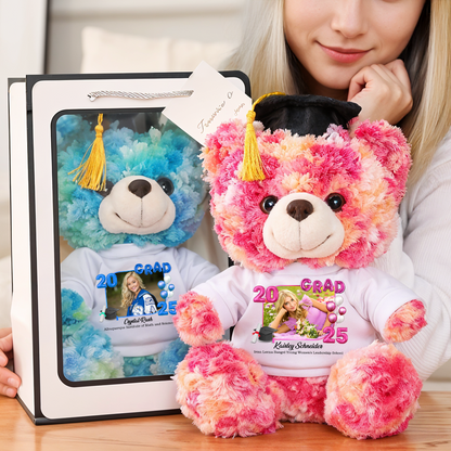 2025 Grad Bear With Cap - Teddy Bear With Personalized Shirt