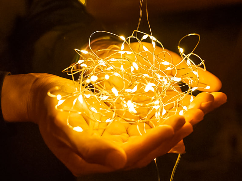 Fairy Lights, Led Waterproof Mini Battery Powered String Twinkle Lights for Backdrop Decoration, Room Atmosphere light (Warm White, Battery not included)