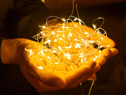 Fairy Lights, Led Waterproof Mini Battery Powered String Twinkle Lights for Backdrop Decoration, Room Atmosphere light (Warm White, Battery not included)
