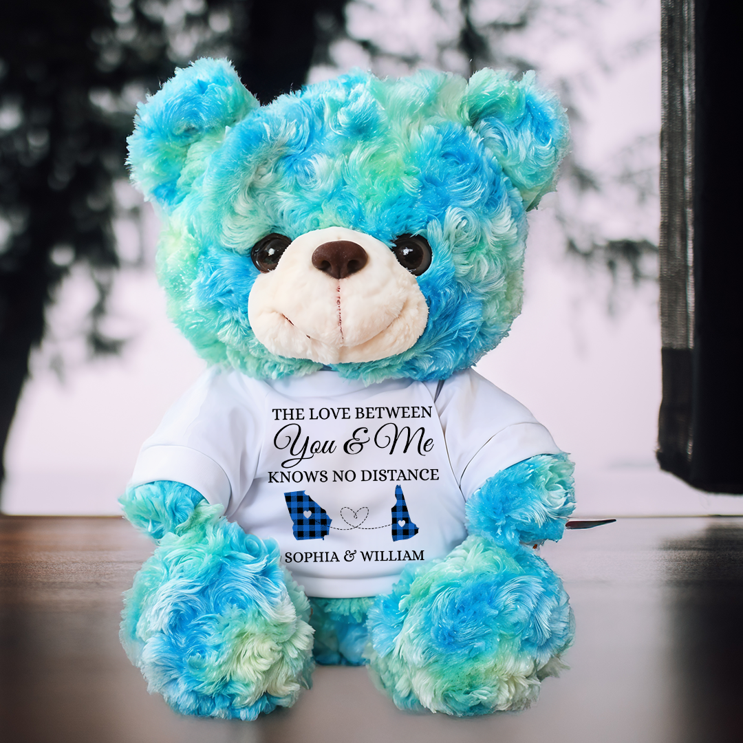 Love Knows No Distance - Teddy Bear With Personalized Photo Shirt