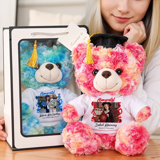 Class Of 2025 Graduate Bear With Cap - Teddy Bear With Personalized Shirt