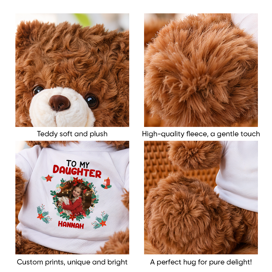 I Filled It With My Wishes - Teddy Bear With Personalized Photo Shirt
