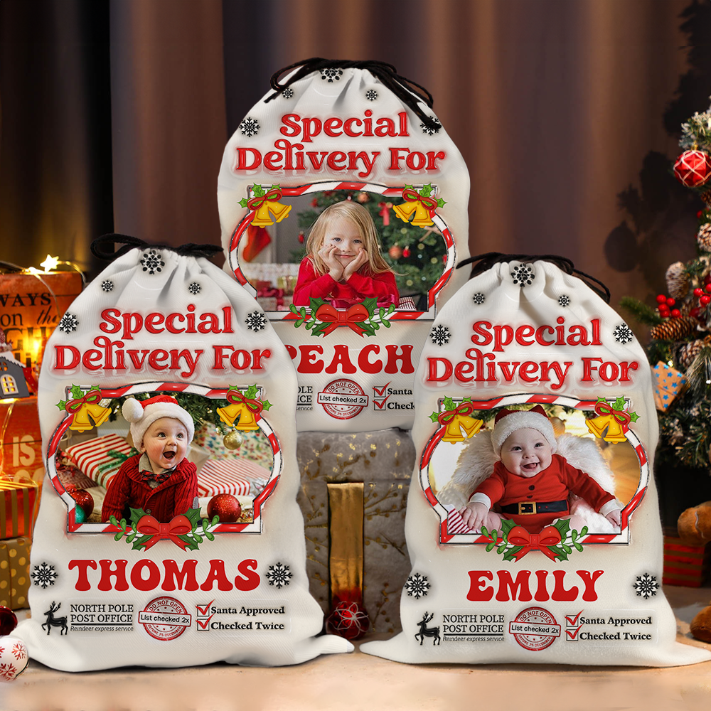 Personalized Special Delivery Christmas Bags - Custom 3D Inflated Presents Bag - Christmas Gift