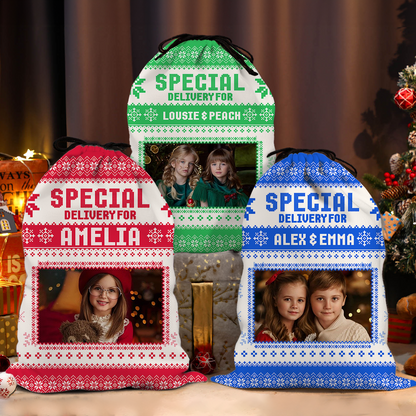 Custom Name Christmas Bag - Personalized Christmas Gift Bag for Kids and Adults - Santa Bag Christmas