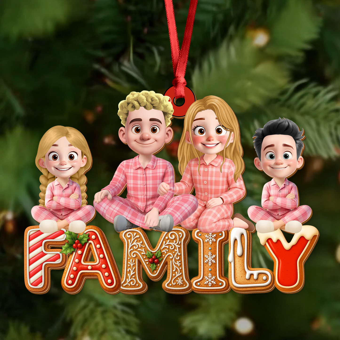 Our Family 2025 Merry Christmas - Wood Ornament 2 Layered