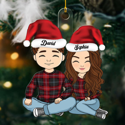 Couple Christmas Gifts For Husband And Wife - Personalized Custom Shape Acrylic Ornament
