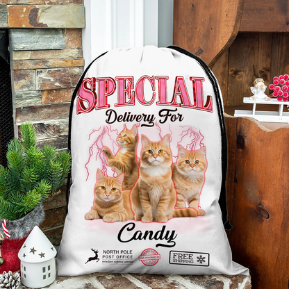 Personalized Christmas Special Delivery Bag - Custom Photo Christmas Present Sack - Christmas Bag Gift