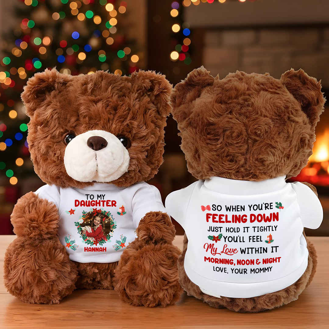 I Filled It With My Wishes - Teddy Bear With Personalized Photo Shirt