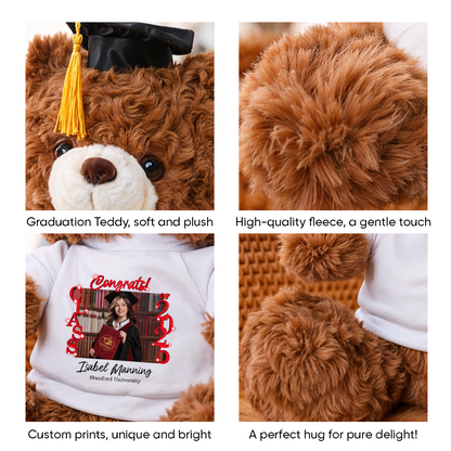 Class Of 2025 Graduate Bear With Cap - Teddy Bear With Personalized Shirt