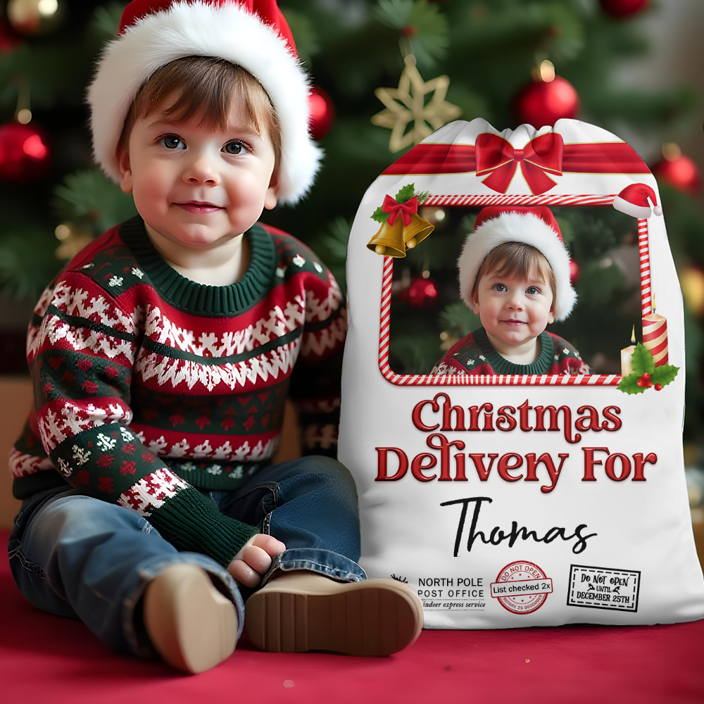 Personalized Name Christmas Sack - Christmas Delivery Gift Bag for Kids and Adults