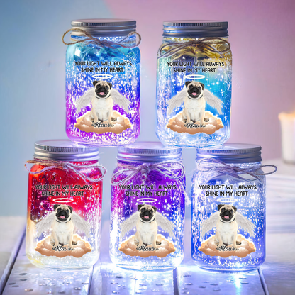 Your Light Will Always Shine Memorial Jar Light - Personalized Mason Jar Light