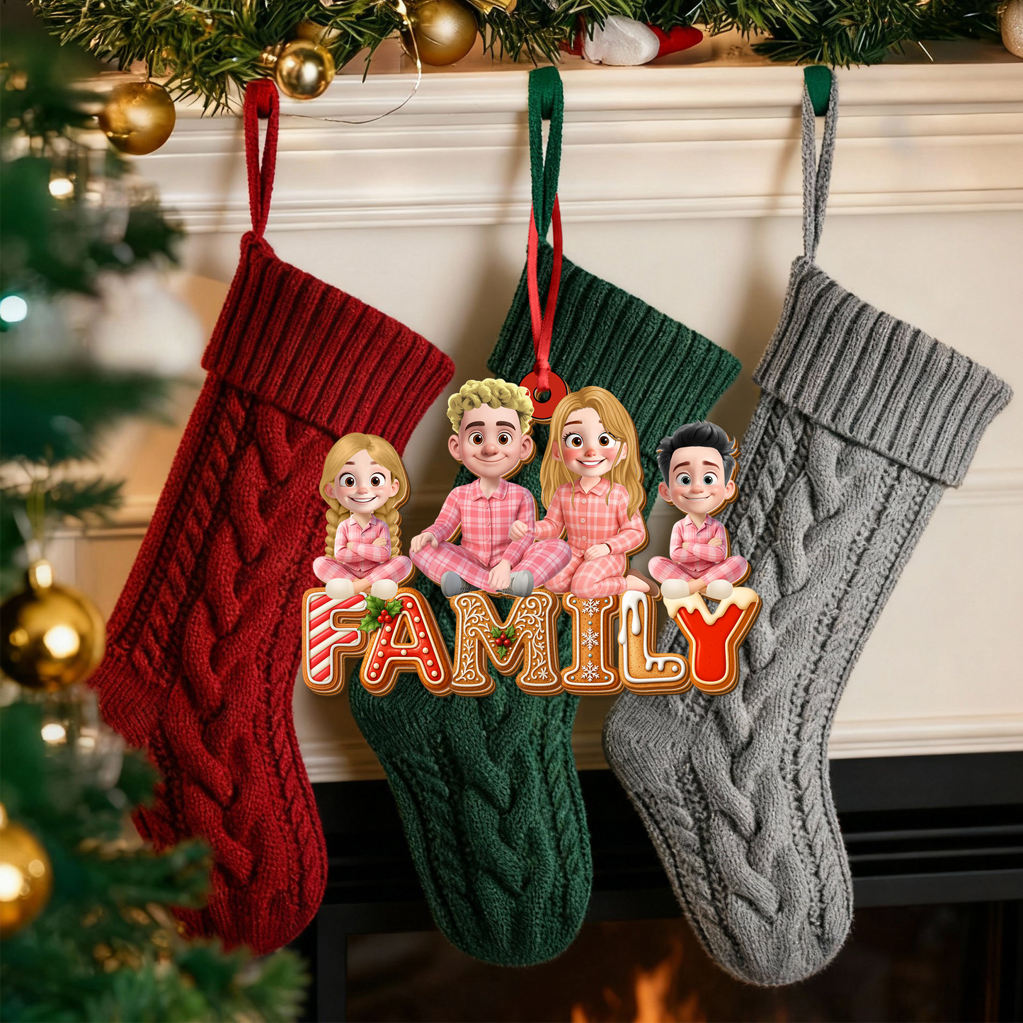 Our Family 2025 Merry Christmas - Wood Ornament 2 Layered