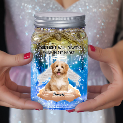 Your Light Will Always Shine Memorial Jar Light - Personalized Mason Jar Light