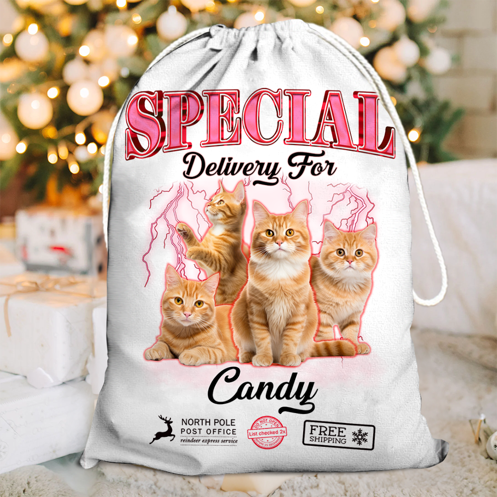 Personalized Christmas Special Delivery Bag - Custom Photo Christmas Present Sack - Christmas Bag Gift